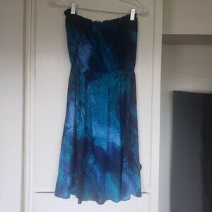Turquoise Dress Mossimo tube top with Ties in the back Size M